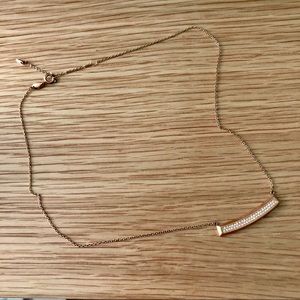 Fossil Rose Gold Bar Necklace